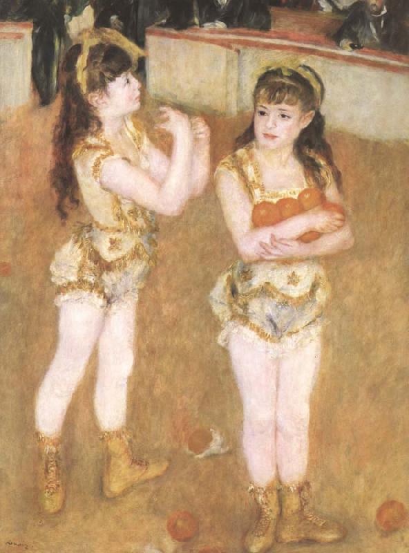 Pierre-Auguste Renoir Tva sma cirkusflickor oil painting image